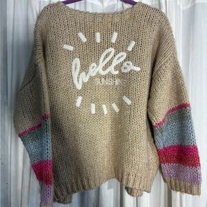 Saltwater Luxe "Hello Sunshine" Beige Sweater
